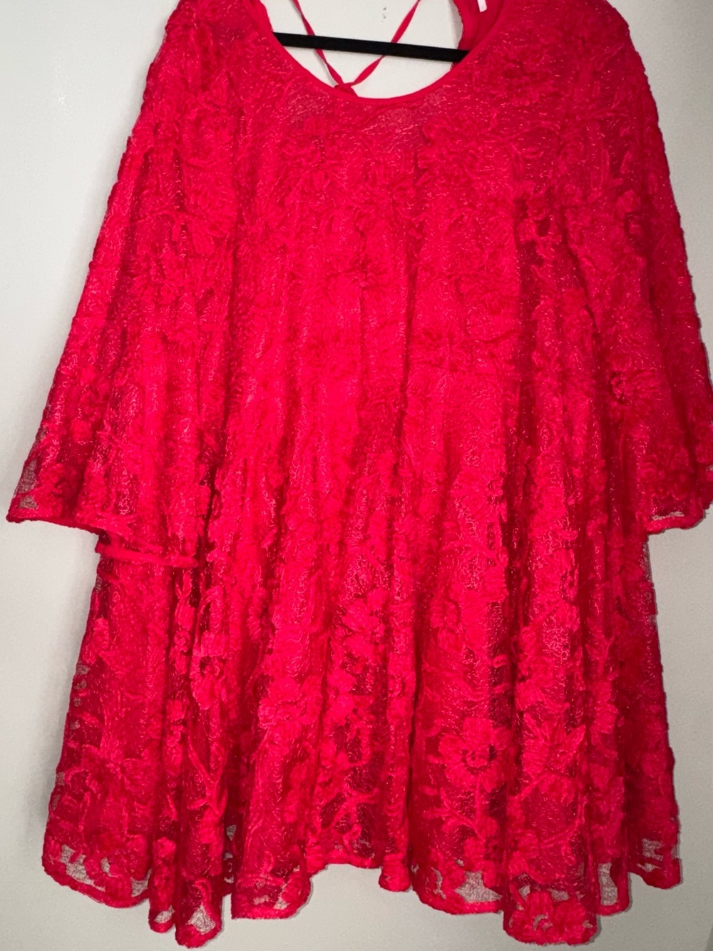 Free People Red Le Fleur Mini Dress M
